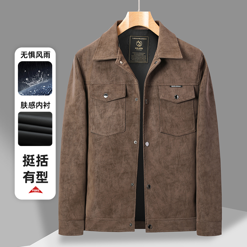 Winter Clothing Gear - Casual suède jas voor heren Herfst
