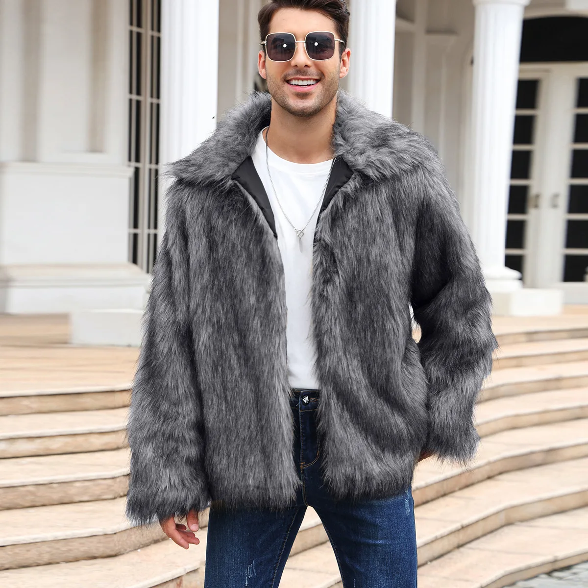 Mannen Faux Vossenbont Jas Jas - Winter Clothing Matching recensie en prijs