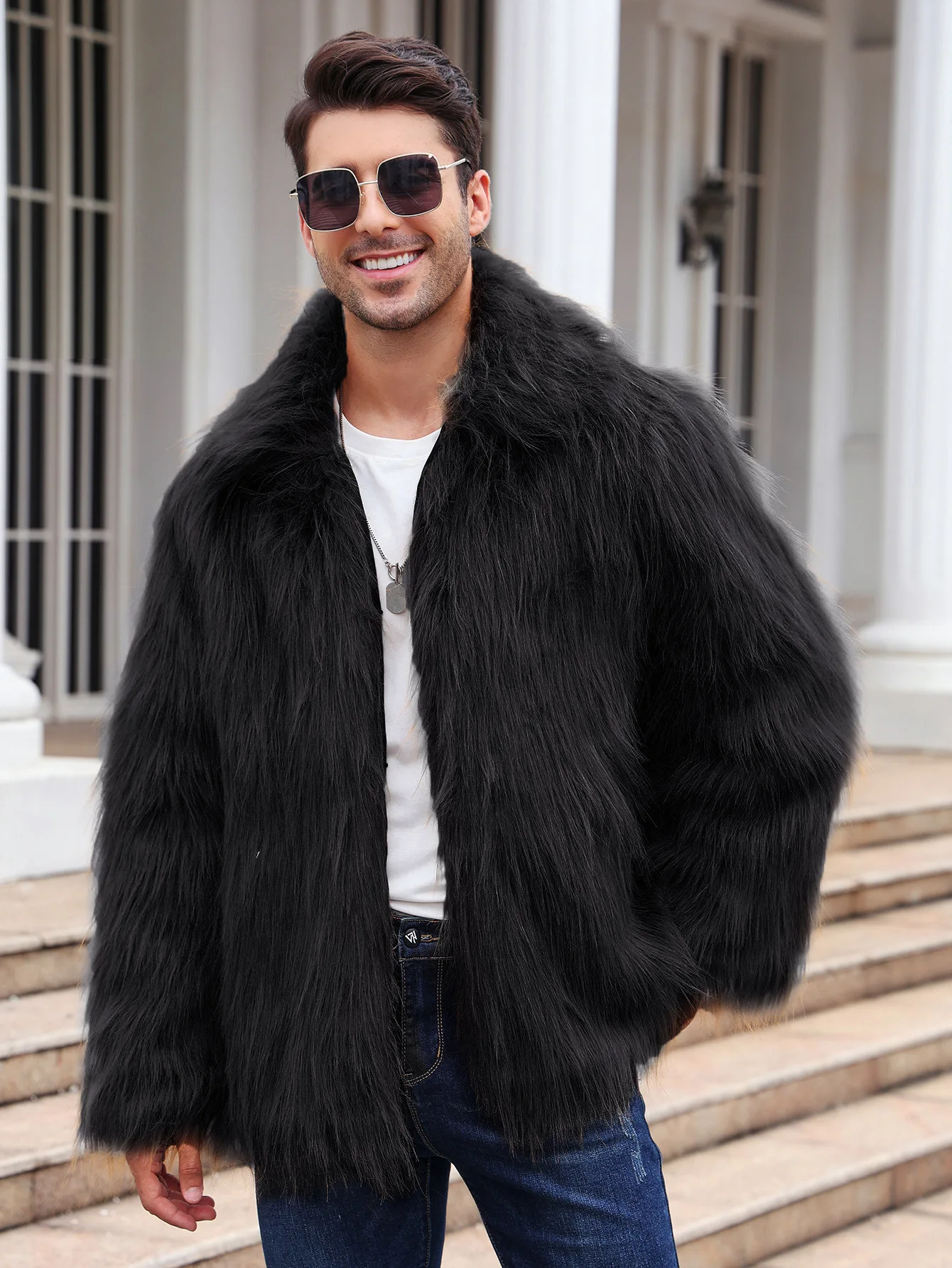 Mannen Faux Vossenbont Jas Jas - Winter Clothing Matching recensie en prijs